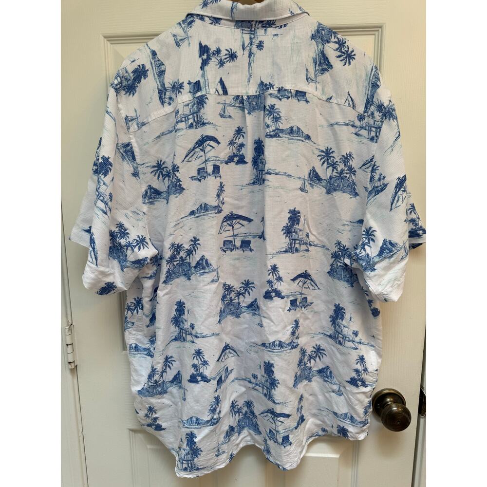 Tommy Bahama Island Sailboat Button Down Short Sleeved Top Sz XL Coastal Cruise